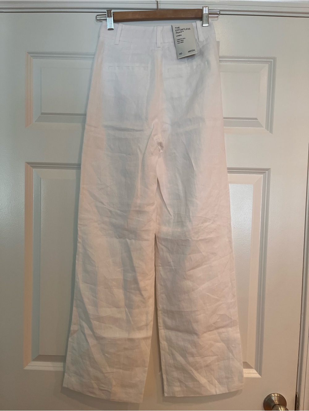 NWT Aritzia Effortless New Linen Pant Size 00 Wide Leg White Lined Italy ~ $148 - Picture 8 of 16